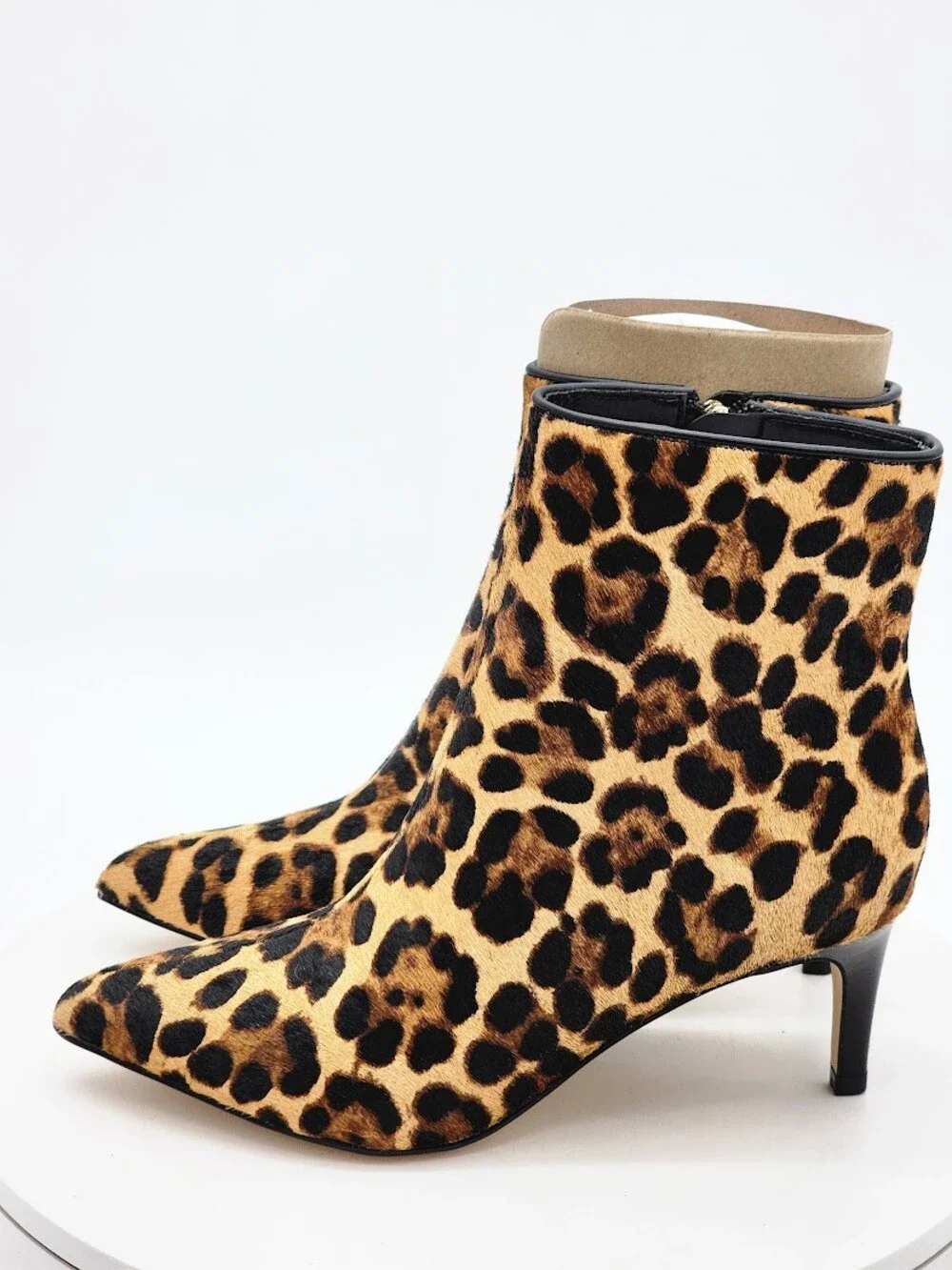 Nine West Sheeba Leopard Print Haircalf Ankle Boots Women’s Size 5.5 M